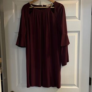 Michael Kors Collection Burgundy Long Sleeve Dress